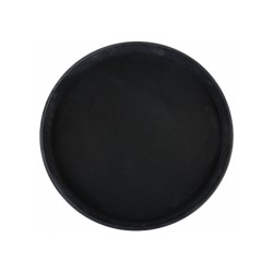 WINCO TRH-14K 14” ROUND RUBBER-LINED NON-SLIP BLACK PLASTIC TRAYS, NSF LISTED