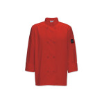 WINCO UNF-6RXL Tapered Chef Men's Red Jacket, XL Size, 1each