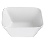 Winco WDP008-103 1 qt. Laurets Porcelain Bright White Square Bowl, 6-3/4 x 6-3/4 x 3 inch, 24 each