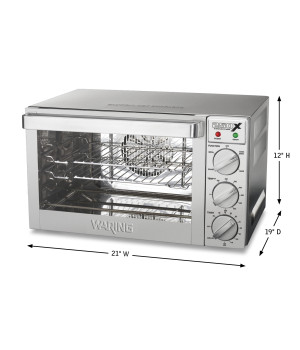 Waring WCO250X Quarter-Size Convection Oven, 2.98 Cuft, 120v, 1700w, 21 x 19 x 12 inch, NSF Listed