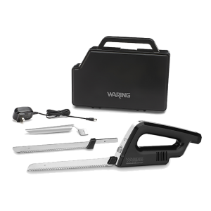 WARING WEK200 RECHARGEBLE CORDLESS ELECTRIC KNIFE WITH BREAD AND CARVING BLADE INCLUDED, 110 | 240 V, ETL | cULus LISTED