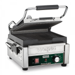 WARING WPG150 PANINI GRILLS, RIBBED CAST IRON PLATE, 120 V, 1800 W, 15 AMP, UL | NSF LISTED
